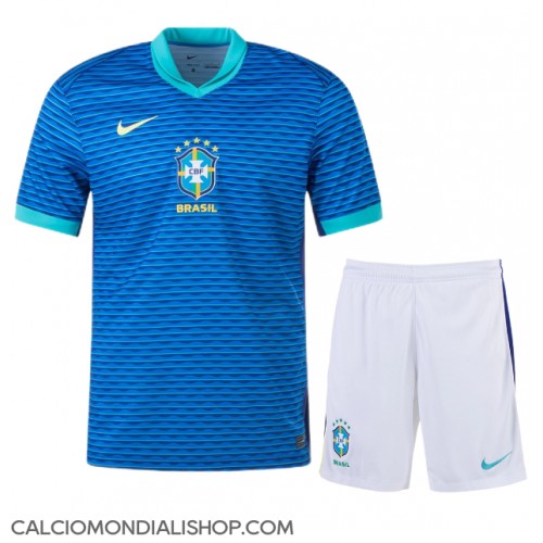 Maglie da calcio Brasile Seconda Maglia Bambino Copa America 2024 Manica Corta (+ Pantaloni corti)